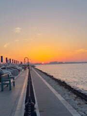sunset at doha port 