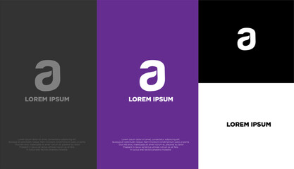 A simple elegant logo of letter A with different background colours