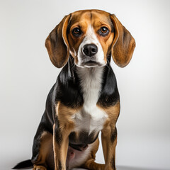 cute brown black and white beagle