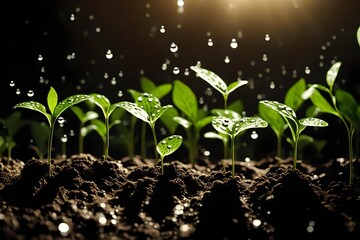Planting seeds in the ground Additionally, there are airborne water droplets. The idea of growing plants in the wild