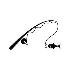 Fishing Rod Icon design. Isolated on White Background. vector illustration