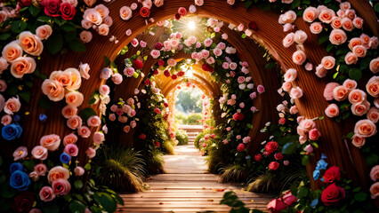 flower tunnel with nice flower color