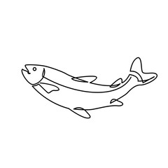 Salmon Fish single continuous illustration template