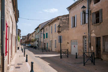 Villeneuve-les-Avignon, France: streets and castle of the medieval village - 647910463
