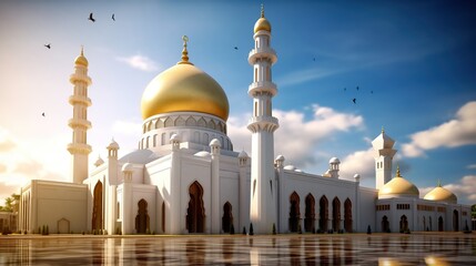 Fototapeta na wymiar majestic mosque Generative AI