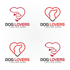 Dog lovers logo design vector template