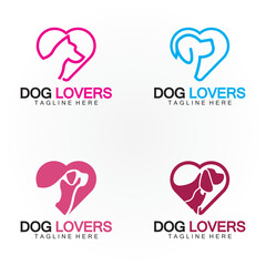 Dog lovers logo design vector template