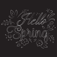 Hello Spring Typography Vector and T-shirt Graphics