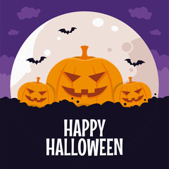 happy halloween poster template vector