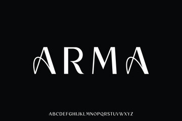 Beautiful luxury sans serif alphabet display font vector. Elegant clean decorative typography style