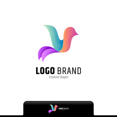flying bird simple logo