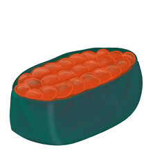 sushi on a white background