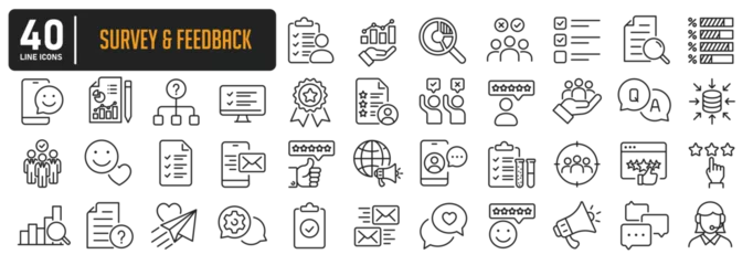 Tapeten Feedback and survey line icons. Editable stroke. For website marketing design, logo, app, template, ui, etc. Vector illustration. © Abbasy  Kautsar