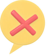 Obraz premium 3d yellow wrong popup message