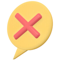 Fototapeta premium 3d yellow wrong popup message