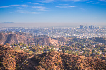 The Griffith Park and Santa Monica mountains in CA near Los Angeles CA