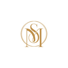 MS SM Letter Linked Luxury Premium Logo, Wedding Logo Design, Custom Wreath Wedding Monogram, Crest Initial Wedding Logo