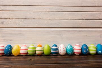 Colorful set of Easter eggs on a background