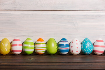 Colorful set of Easter eggs on a background