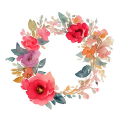 Red flower wreath