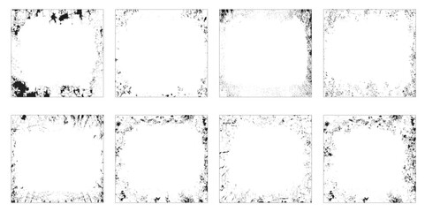 Collection of grunge frame. The set of eight grunge border.