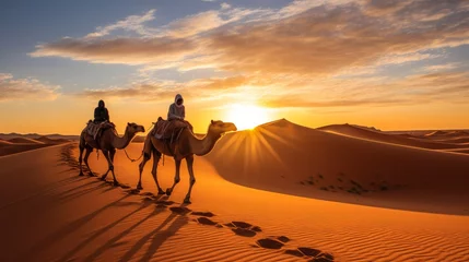 Photo sur Plexiglas Maroc Guided camel visits within the sahara forsake in Dubai Joined together middle easterner Emirates Oman Bahrain merzouga Morocco Tunisia