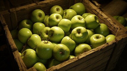 "Showcase the fresh-picked appeal of a bushel of crisp, green Granny Smith apples."