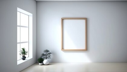 frame picture mock up in white room minimal Ai generate