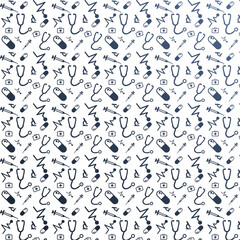 seamless pattern with the medical equipment icons