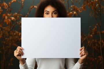 Woman holding artist canvas generate with Ai.