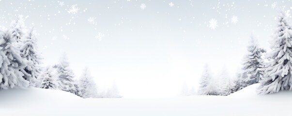 Obraz na płótnie Canvas Christmas empty winter nature snow border Generative AI