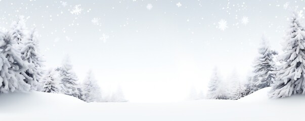 Fototapeta premium Christmas empty winter nature snow border Generative AI