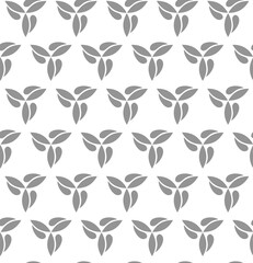 Floral ornament. Seamless abstract classic background with silver leaves. Pattern with repeating elements. Ornament for fabric, wallpaper and packaging