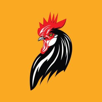 ROOSTER MASCOT LOGO TEMPLATE VECTOR