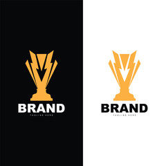 Trophy Logo Illustration Award Winner Template Vector Design