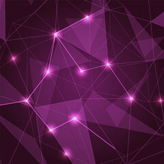 Abstract pink low poly triangle background
