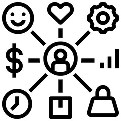 statistic outline style icon