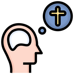 mind filled outline style icon