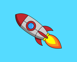 Vector Illustration of Rocket Launch