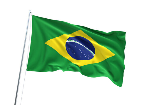 Flag of Brazil on transparent background, PNG file