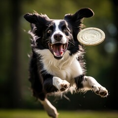 Border Collie Catching a Frisbee