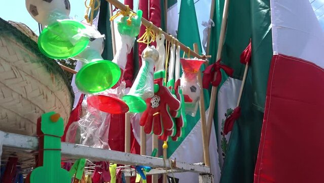 Traditional Mexican ornaments sold on September for the Mexican War of Independence holiday
