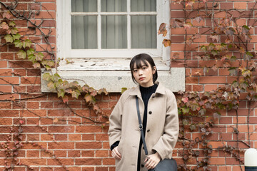 美しい日本人女性モデル 秋冬コーディネート