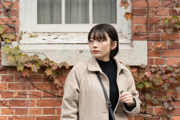 美しい日本人女性モデル 秋冬コーディネート