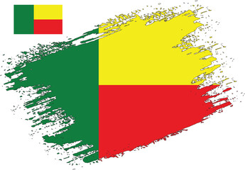 Brush Design Benin Flag Vector