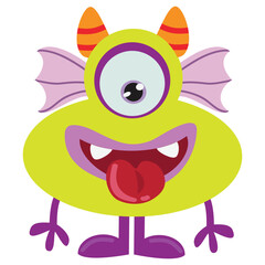 Cute colorful monster vector cartoon illustration