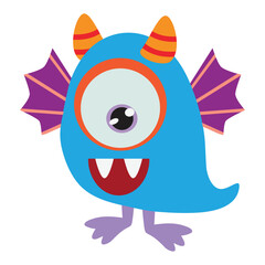 Cute colorful monster vector cartoon illustration