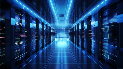 Fototapeta premium computer server room. data center for digital database collection