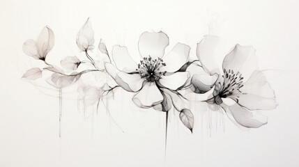 Hazy flower drawn by pen, white background
Modified Generative Ai image.