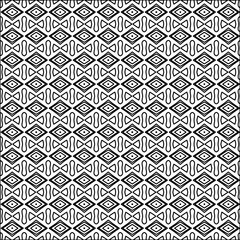 Vector pattern with symmetrical elements . Modern stylish abstract texture. Repeating geometric tiles from striped elements.Black and white pattern.